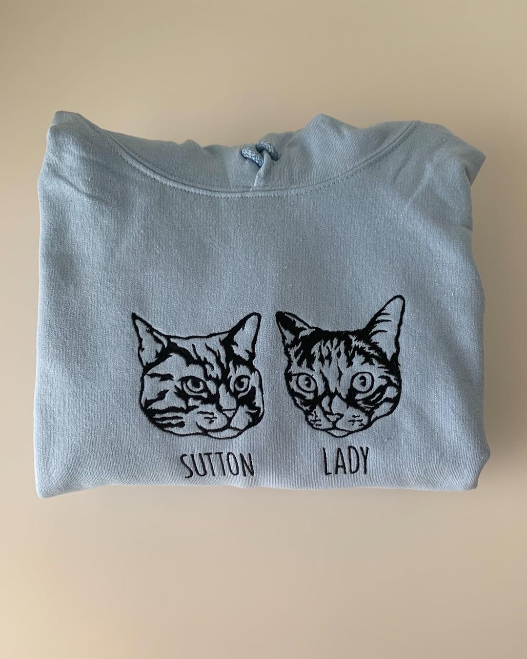 Sweats à capuche, t-shirts et sweatshirts personnalisés avec visage d'animal brodé，pour chats