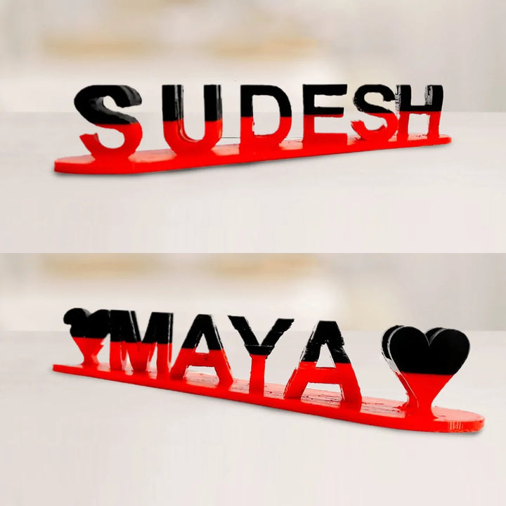 Double nom Illusion Love imprimé en 3D comme cadeaux doux