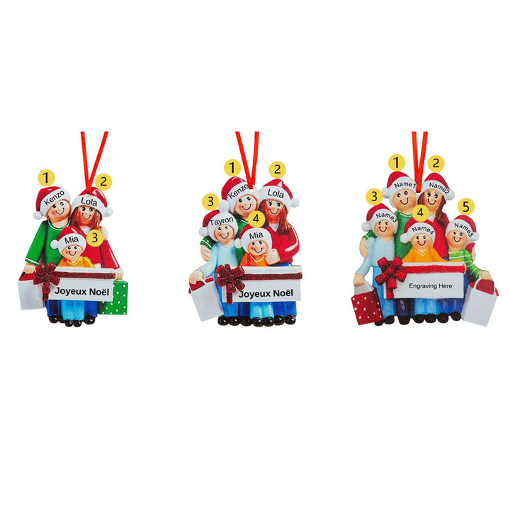 Ornements personnalisé de Noël poupées 3-5 prénoms et texte