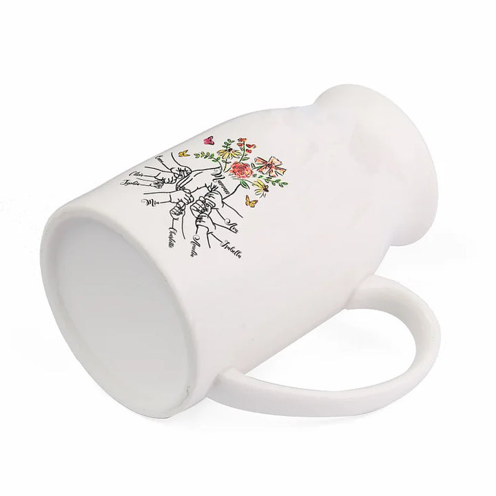 Vase à Fleurs la Main dans la Main 2-8 Prénoms