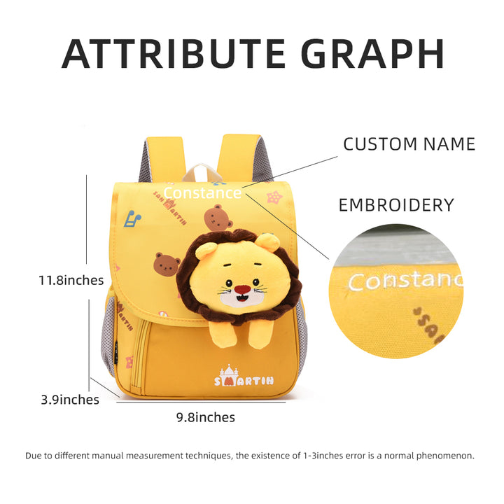 Cartable Sac à Dos Lion pour Enfant 1 Prénom Personnalisé Sac maternelle