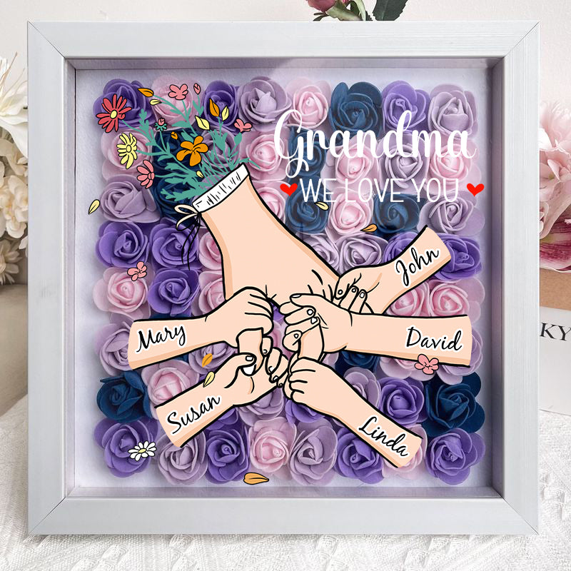 L'amour familial fleurit pour toujours – Boîte à fleurs personnalisée pour maman et grand-mère avec nom
