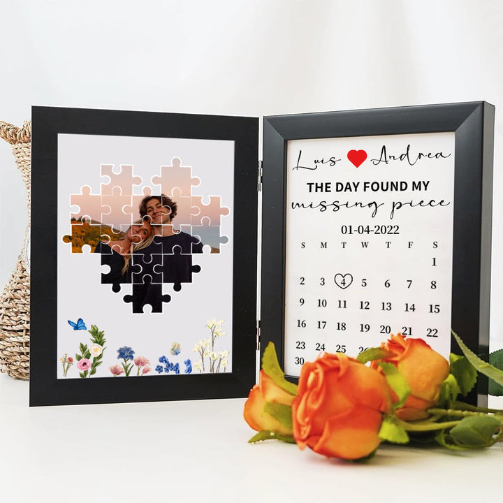 Cadre photo personnalisé « Le jour où j'ai trouvé ma pièce manquante » Puzzle