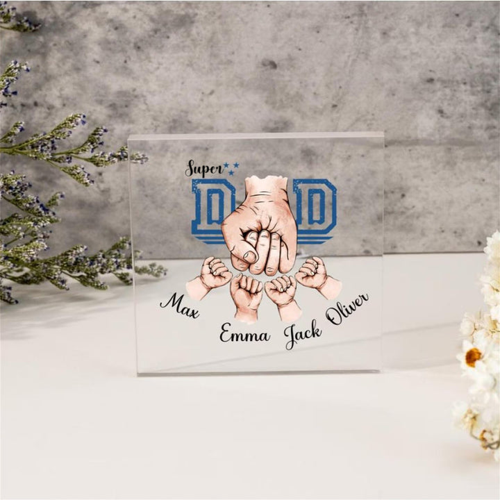 Cadeaux pour papa, prénoms personnalisés en acrylique pour papa et enfants