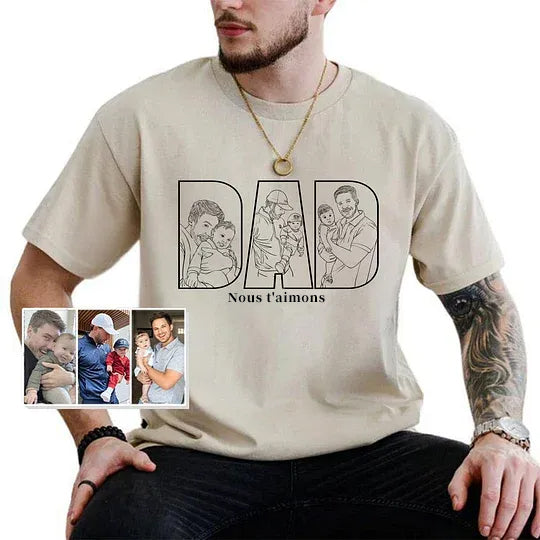 Cadeau personnalisé pour la fête des pères – Sweat-shirt avec silhouette imprimée pour papa, grand-père ou figure paternelle