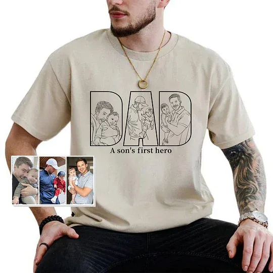 Cadeau personnalisé pour la fête des pères – Sweat-shirt avec silhouette imprimée pour papa, grand-père ou figure paternelle
