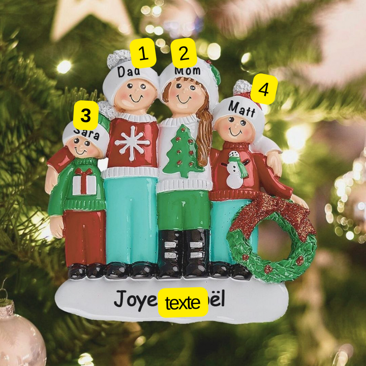 Ornements de poupées de Noël 3-5 Prénoms personnalisés et texte