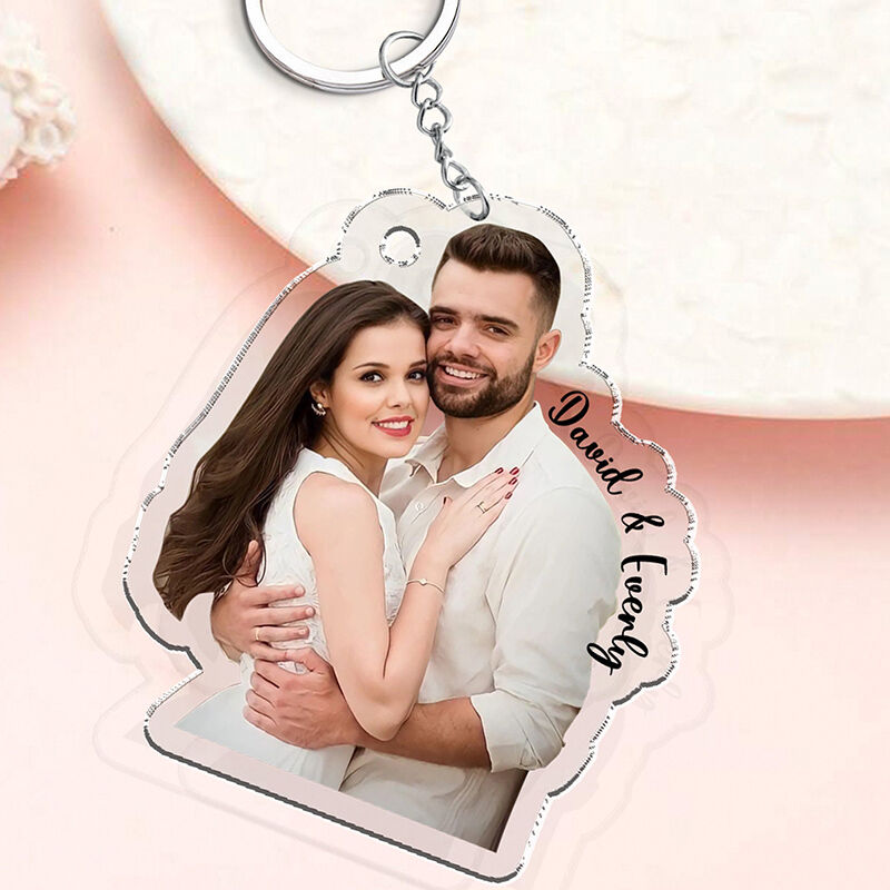 Porte-clés Photo Acrylique Personnalisé Cadeau pour Femme