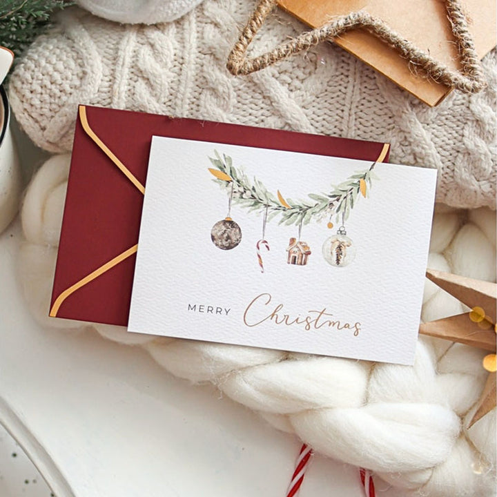Carte de joyeux Noël avec enveloppe et cachet de cire