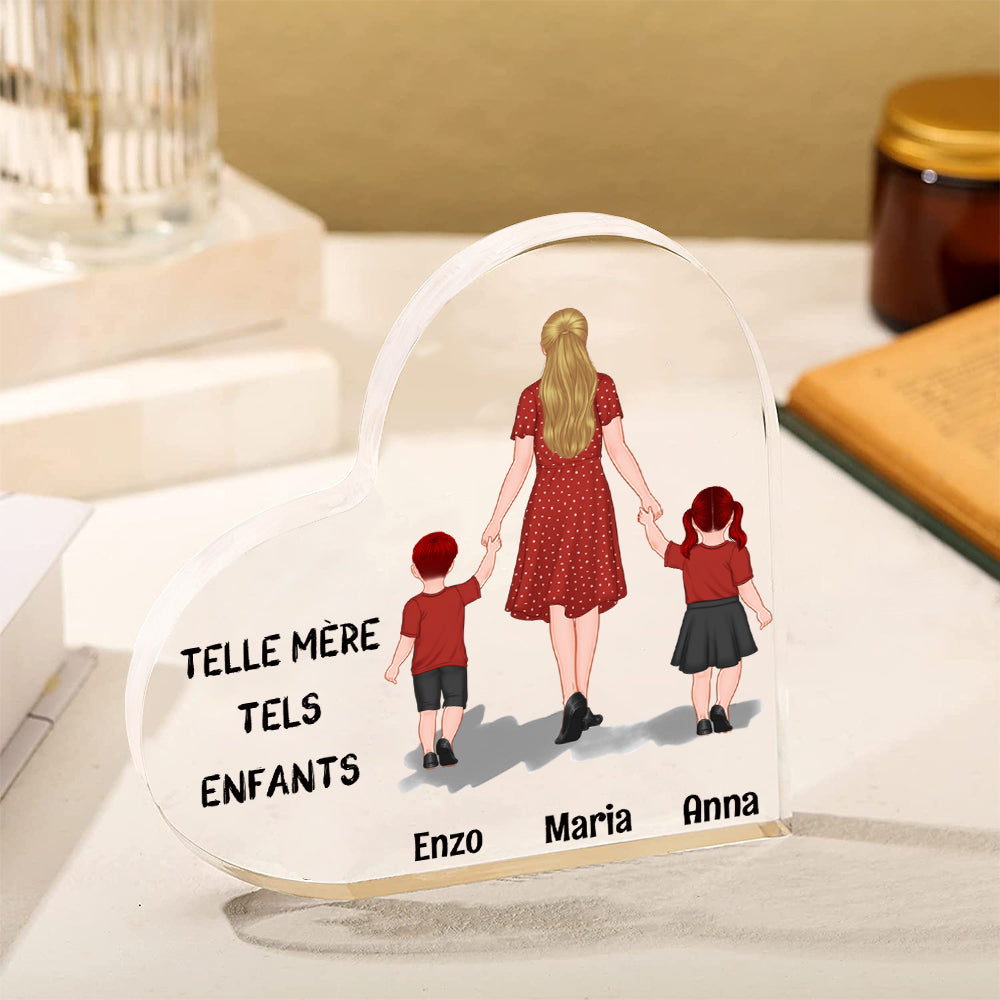 Plaque Acrylique 3 Prénoms Personnalisés pour Maman et Enfants
