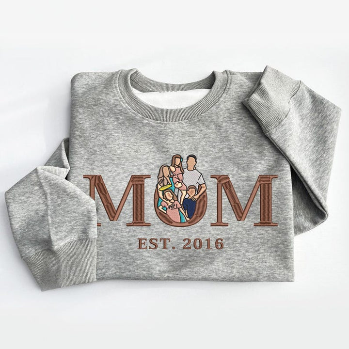 Sweat-shirt brodé personnalisé avec photo de maman