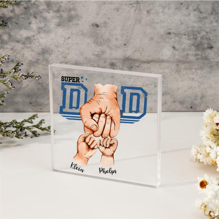 Cadeaux pour papa, prénoms personnalisés en acrylique pour papa et enfants