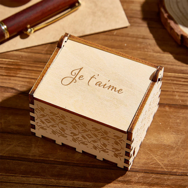 Boîte à Musique Numérique Personnalisée pour Couples – Boîte à Musique en Bois Gravée avec Texte & Mélodie au Choix 🎵✨