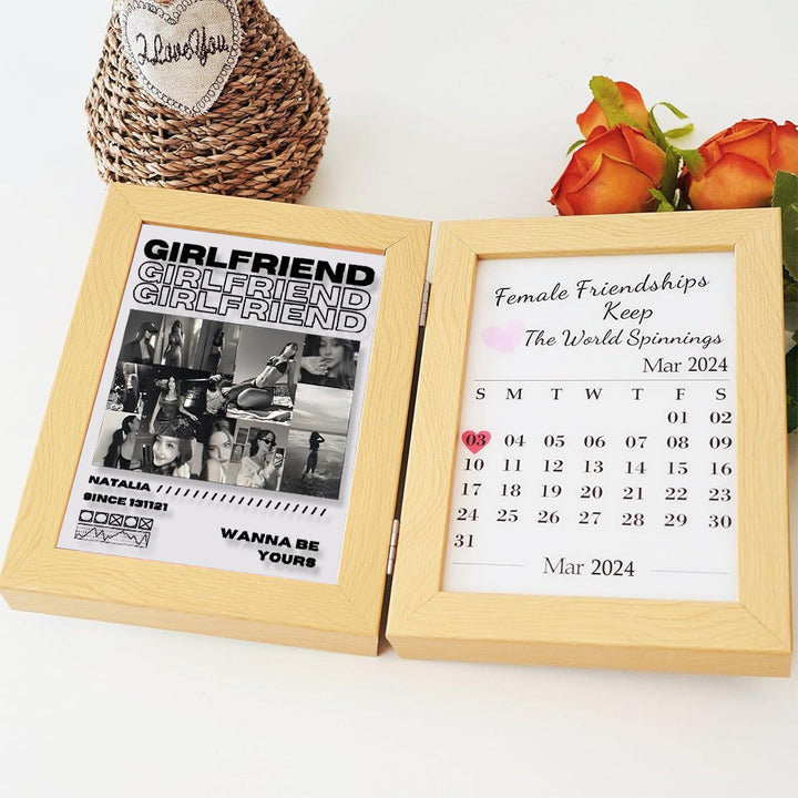 Cadre photo personnalisé avec calendrier anniversaire