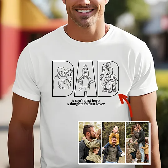 Cadeau personnalisé pour la fête des pères – Sweat-shirt avec silhouette imprimée pour papa, grand-père ou figure paternelle