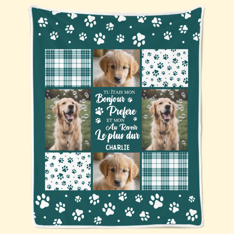 Cadeaux de condoléances personnalisés pour animaux de compagnie - Tu étais mon bonjour préféré et mon au revoir le plus dur