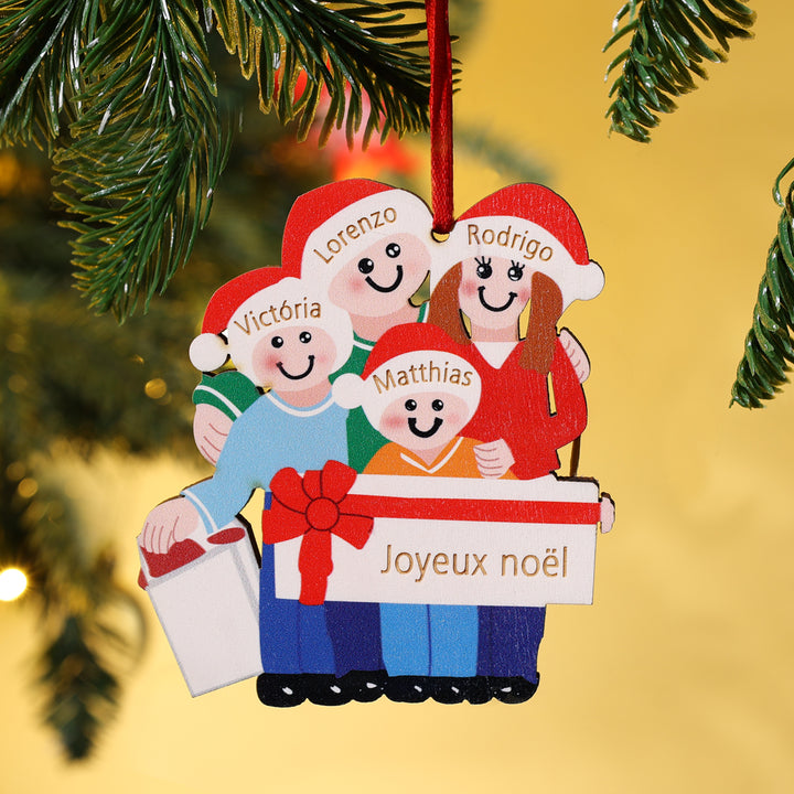 Ornements personnalisé de Noël poupées 3-5 prénoms et texte
