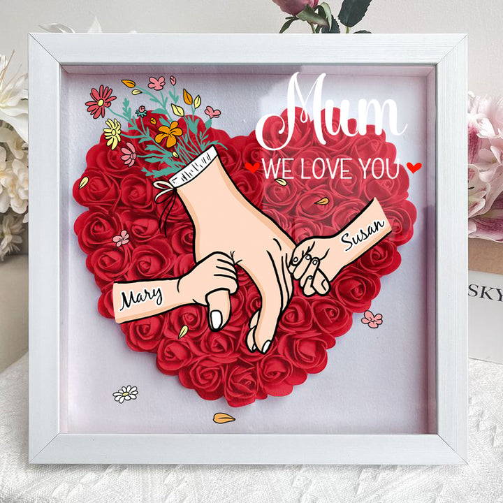 L'amour familial fleurit pour toujours – Boîte à fleurs personnalisée pour maman et grand-mère avec nom