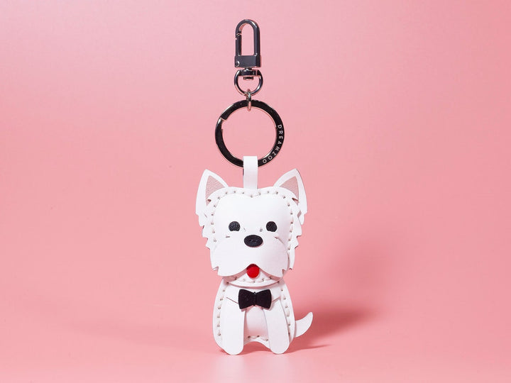 Porte-clés personnalisé en cuir avec portrait d'animal de compagnie, breloque de sac, cadeau commémoratif de Noël pour les amoureux des chiens et des chiens