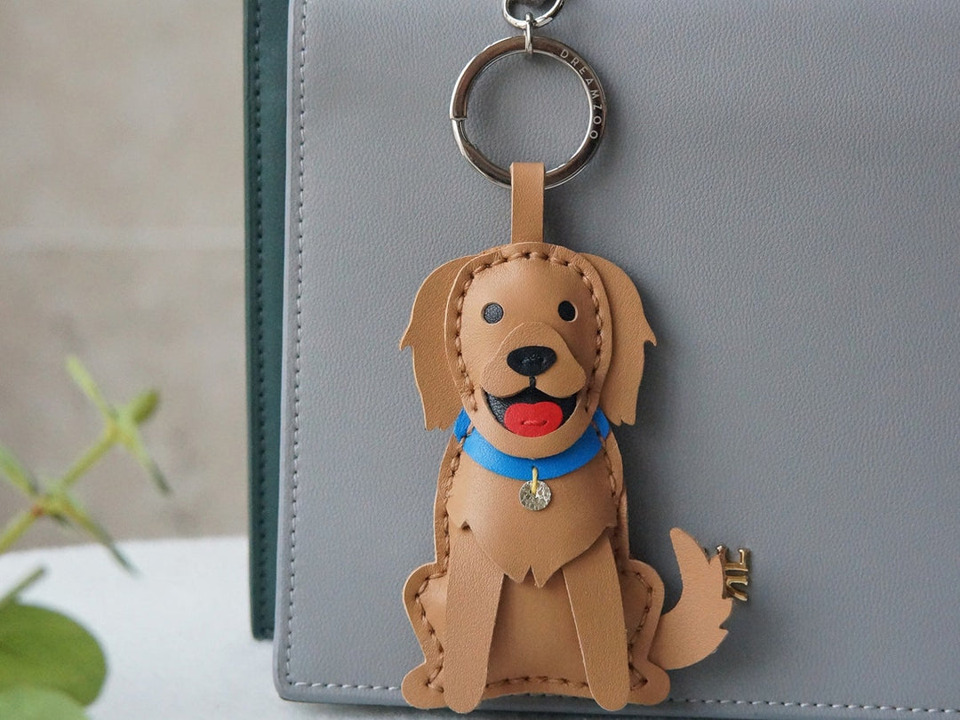 Porte-clés personnalisé en cuir avec portrait d'animal de compagnie, breloque de sac, cadeau commémoratif de Noël pour les amoureux des chiens et des chiens