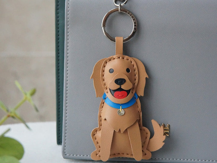 Porte-clés personnalisé en cuir avec portrait d'animal de compagnie, breloque de sac, cadeau commémoratif de Noël pour les amoureux des chiens et des chiens