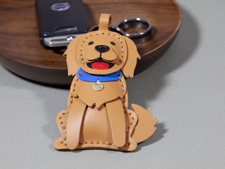 Porte-clés personnalisé en cuir avec portrait d'animal de compagnie, breloque de sac, cadeau commémoratif de Noël pour les amoureux des chiens et des chiens