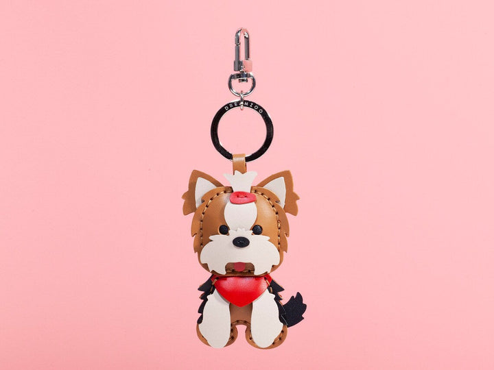 Porte-clés personnalisé en cuir avec portrait d'animal de compagnie, breloque de sac, cadeau commémoratif de Noël pour les amoureux des chiens et des chiens