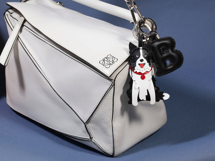 Porte-clés personnalisé en cuir avec portrait d'animal de compagnie, breloque de sac, cadeau commémoratif de Noël pour les amoureux des chiens et des chiens