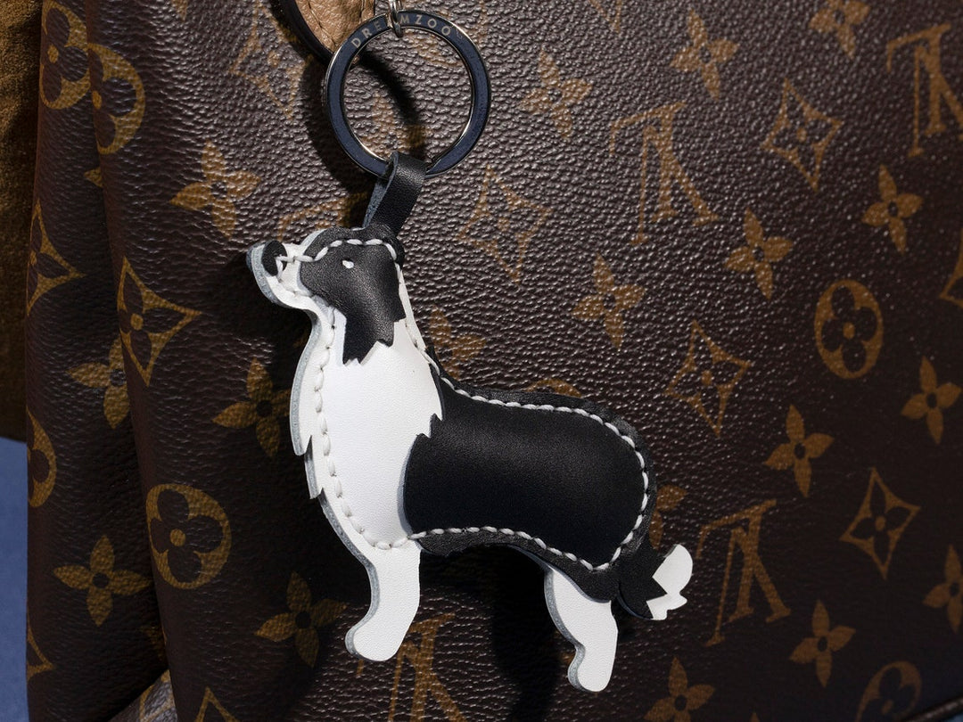 Porte-clés personnalisé en cuir avec portrait d'animal de compagnie, breloque de sac, cadeau commémoratif de Noël pour les amoureux des chiens et des chiens