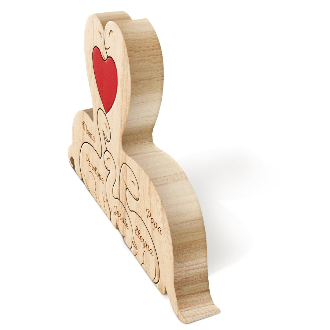 Dinosaures familiaux - Cadeau pour les parents 1-6 enfants - Puzzle en bois 🦕