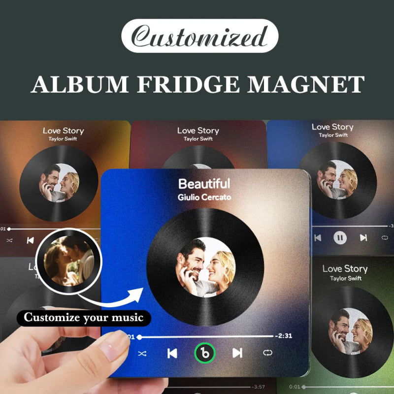 Aimants photo personnalisés pour réfrigérateur avec chansons