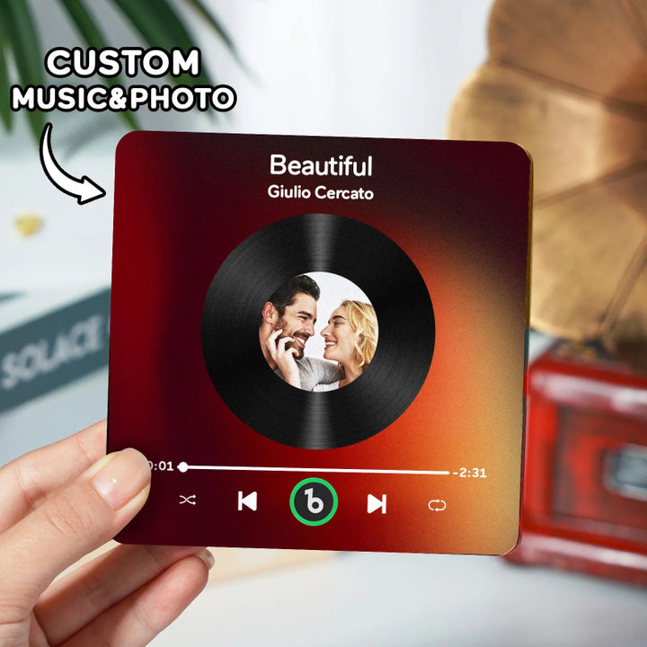 Aimants photo personnalisés pour réfrigérateur avec chansons