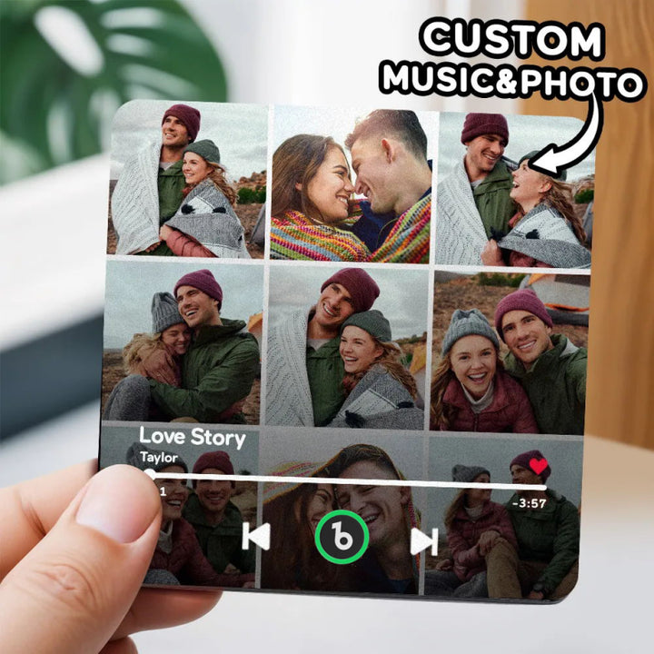 Aimants photo personnalisés pour réfrigérateur avec chansons