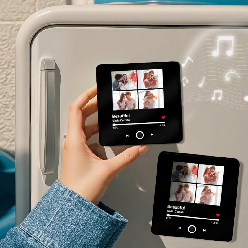 Aimants photo personnalisés pour réfrigérateur avec chansons