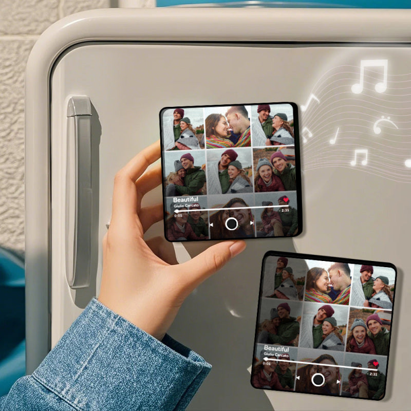 Aimants photo personnalisés pour réfrigérateur avec chansons