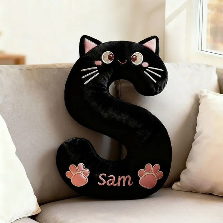 Coussin personnalisé avec la lettre « Amoureux des animaux » et un nom personnalisé