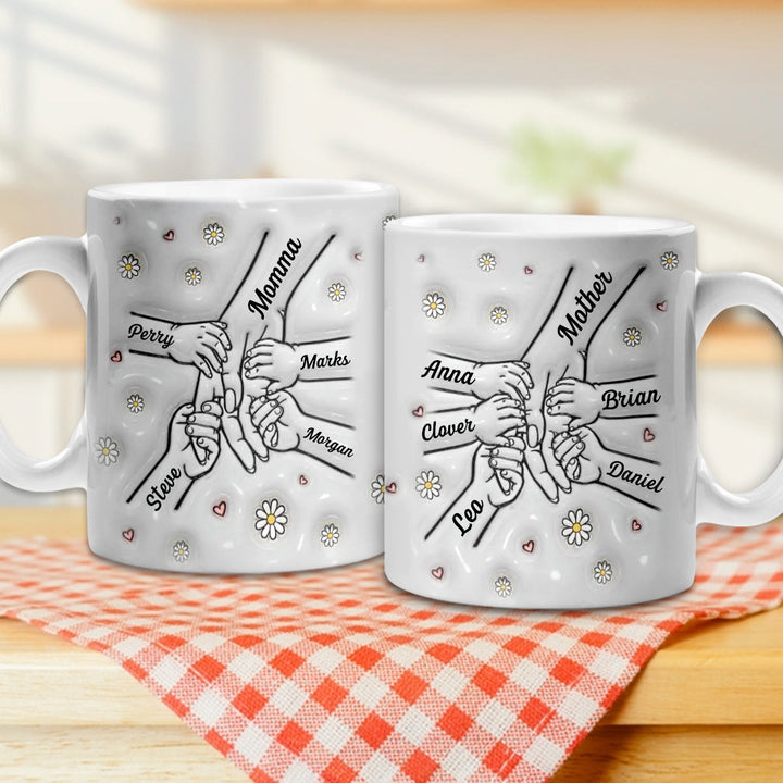 Joie de Famille: Mug 3D Personnalisé - Mère, Grand-mère - Cadeau Spécial