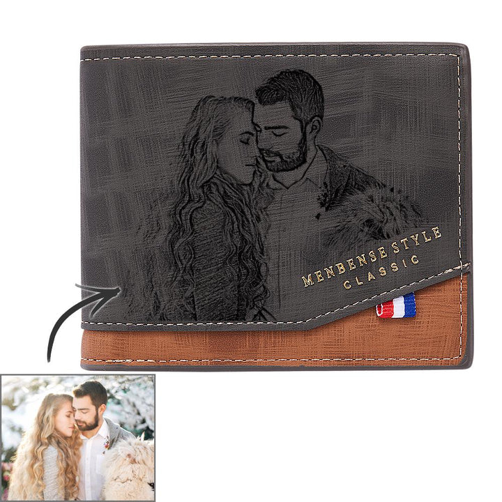 Portefeuille d'affaires Photo personnalisé pour hommes