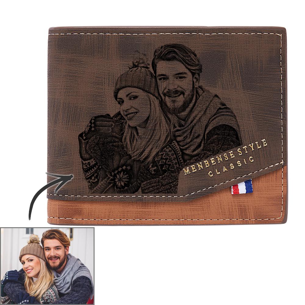 Portefeuille d'affaires Photo personnalisé pour hommes