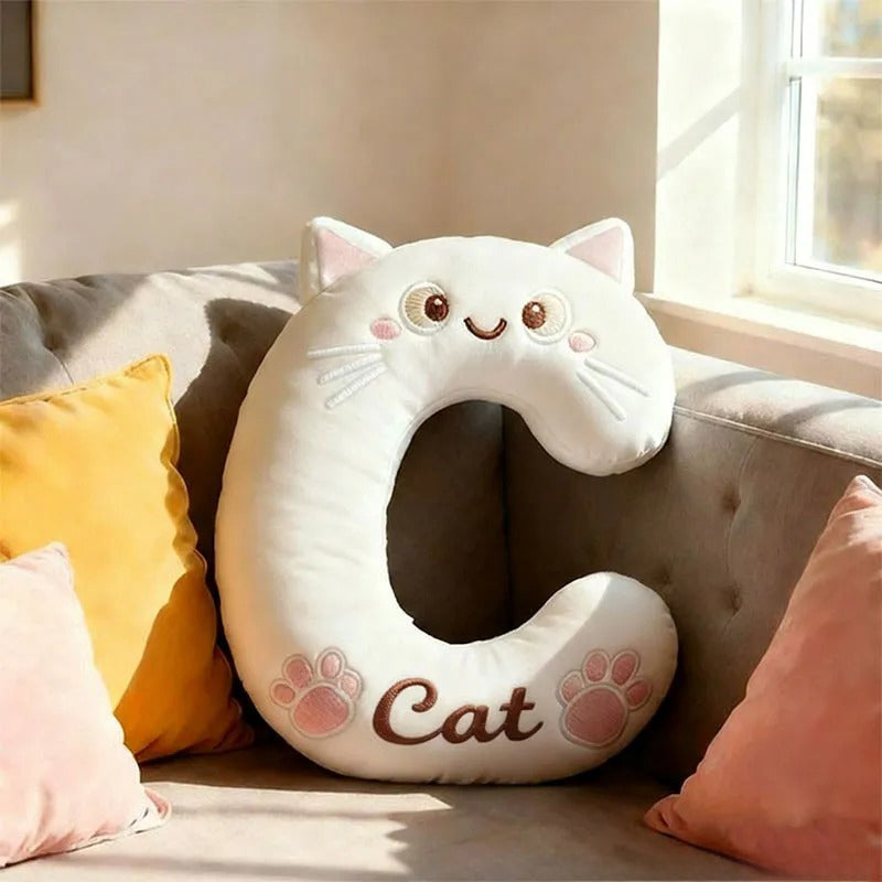 Coussin personnalisé avec la lettre « Amoureux des animaux » et un nom personnalisé