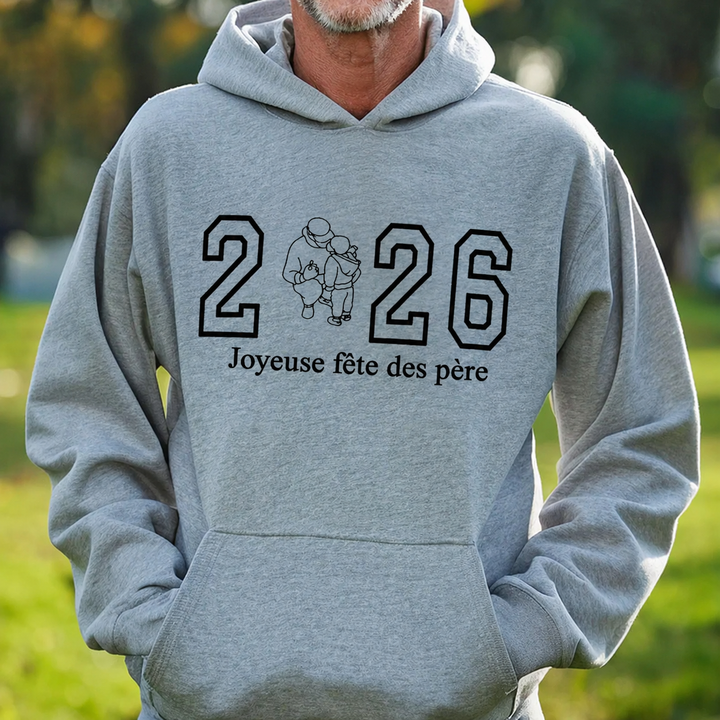 Sweat-shirt brodé Papa personnalisé – Cadeau pour les papas