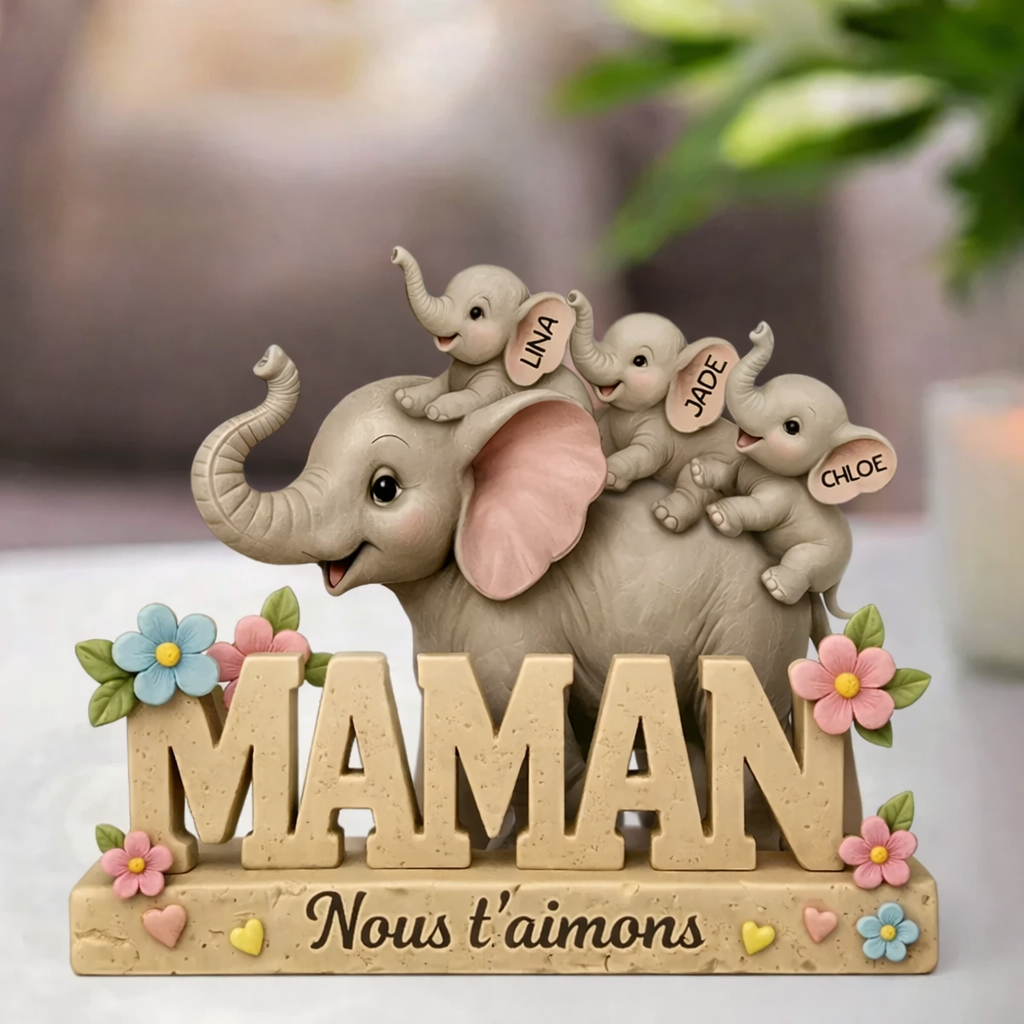 Je t'aime énormément, maman - Plaque acrylique personnalisée pour la famille