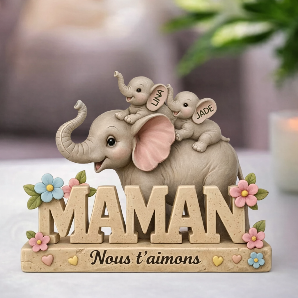 Je t'aime énormément, maman - Plaque acrylique personnalisée pour la famille