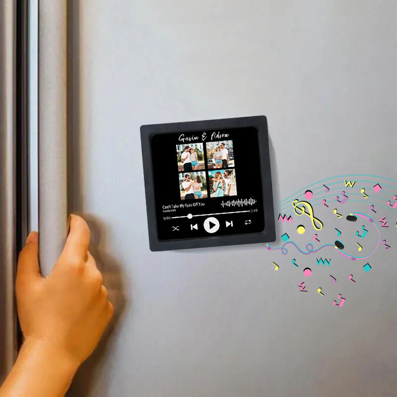 Aimant de Frigo photo avec cadre photo musical