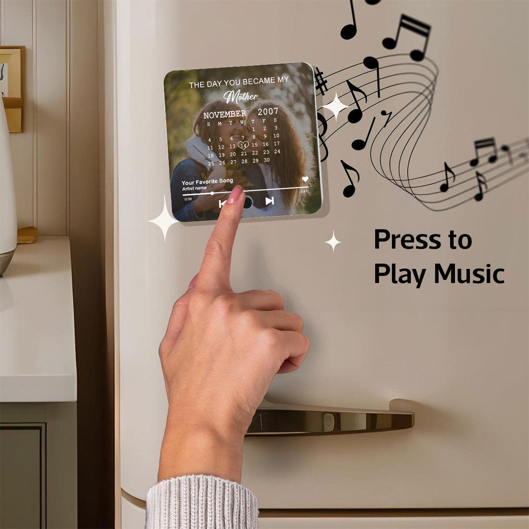 Le jour où tu es devenue ma mère, calendrier personnalisé avec photo, aimant de réfrigérateur musical personnalisé, cadeau d'anniversaire, de fête des mères, juste parce que pour maman