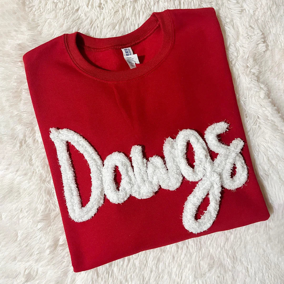 Sweat-shirt oversize personnalisé avec lettres en chenille brodées