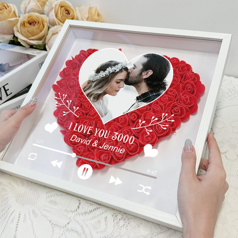 Photo personnalisée I Love You 3000 Boîte à fleurs pour Couple
