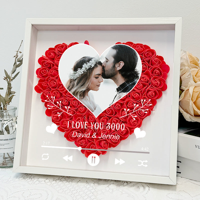 Photo personnalisée I Love You 3000 Boîte à fleurs pour Couple
