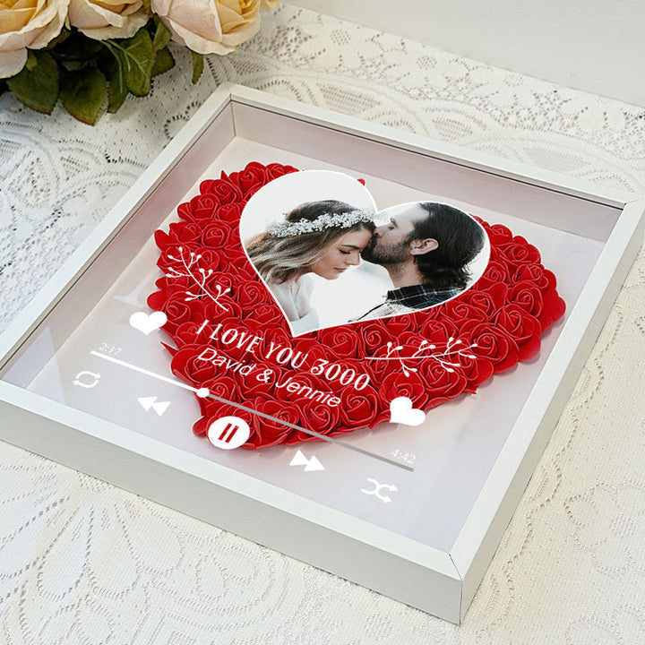 Photo personnalisée I Love You 3000 Boîte à fleurs pour Couple