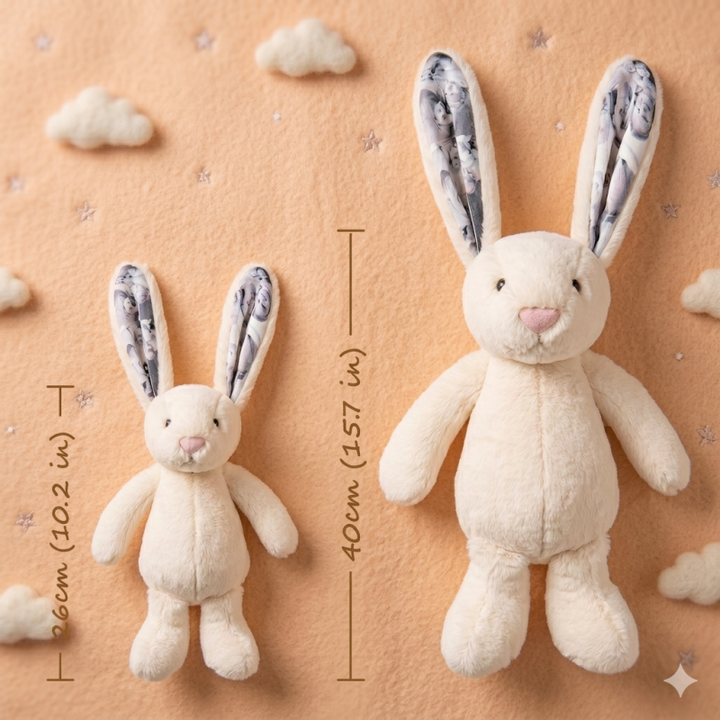 Doudou lapin personnalisé avec photo, cadeau pour les couples pour les anniversaires et Noël